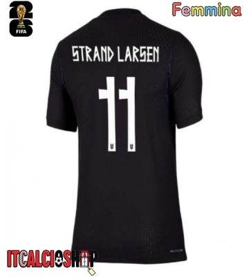 Norvegia Jorgen Strand Larsen #11 Seconda Maglia Femmina Mondiali 2026 Manica Corta Norvegia Jorgen Strand Larsen #11 Seconda Maglia Femmina Mondiali 2026 Manica Corta